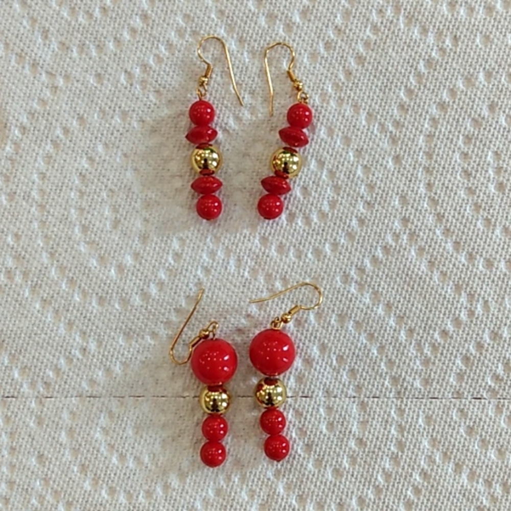 *3/$12* Vintage Costume Jewellery Jewelery Beaded Earrings X 2 - NEW NWOT